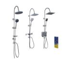 Polish Chrome Plated Bathroom Shower Set Round Spray Rain Head Wall Mounted