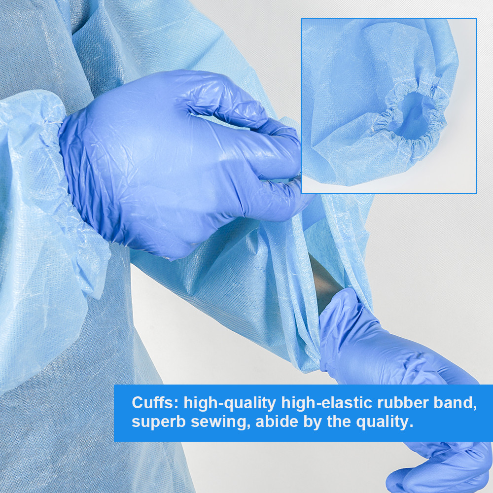 Blue Disposable Non Woven Hospital Gown Clothing Surgical Surgeon Gown