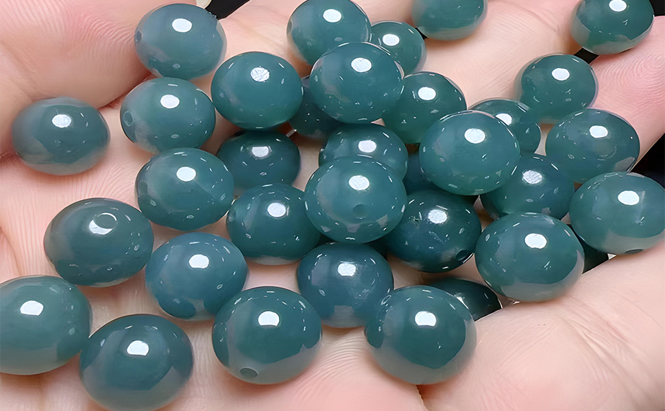 New Natural Jade Bracelet Handmade Natural Light Green White Jade Chinese Round Bead Bangles Women Reiki Healing Health Care Energy Strand Bracelets