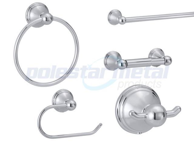 Hospital Bathroom Hardware Accessories 2-1/2" Width Polished Chrome Double Robe Hook
