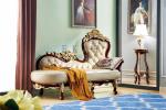Wood Carved Elegant European Luxury Chaise Lounge