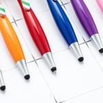 Cute Cartoon Plastic Ball Pen Doll Head Touchscreen Ballpoint Pens Kids Gift