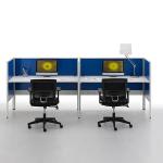 Aluminium Frame Modern Call Center Cubicles Customized Dual Workstation Desk
