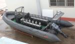 8 Person Black Long Military Inflatable Boat , Inflatable Speed Boat For Rescue