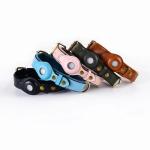 Pet Collar Custom Logo Fashionable Cool Leather Black Pink Blue Red Dark Green