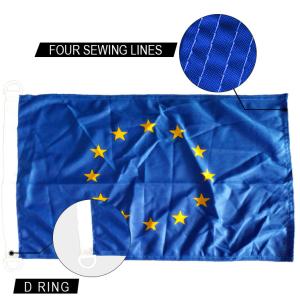 Quality 2x3' European Union Flag Knitted Polyester Single Reverse Indoor Outdoor Header wholesale