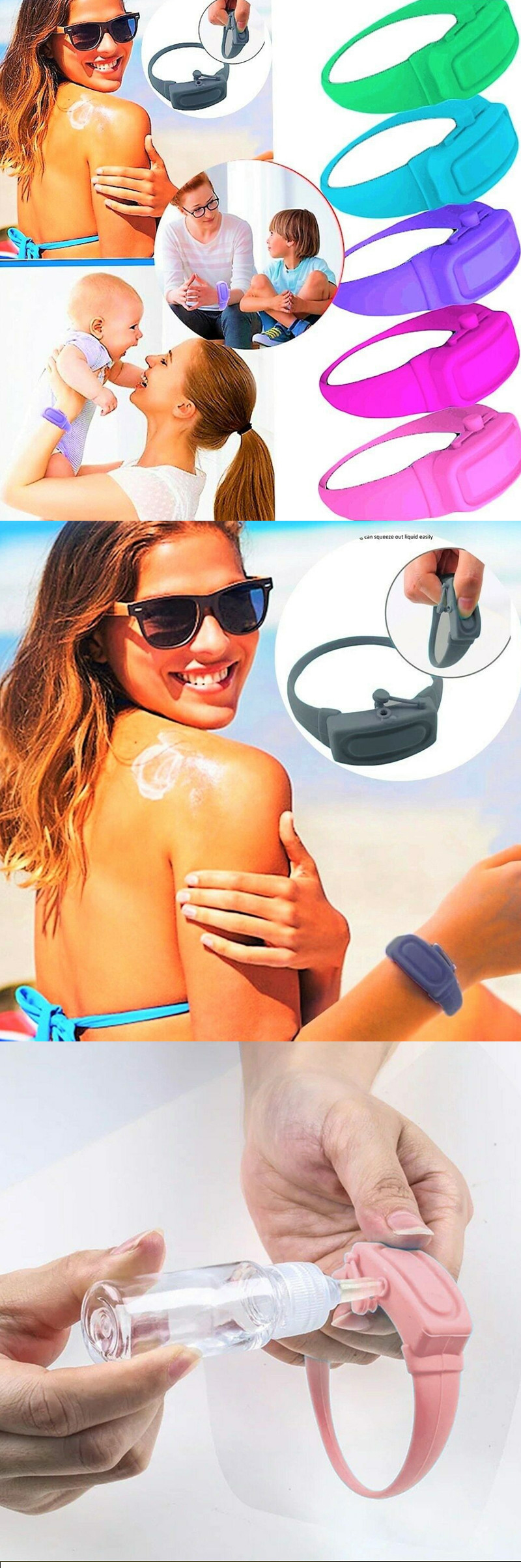Reusable Silicone Hand Sanitizer Wristband
