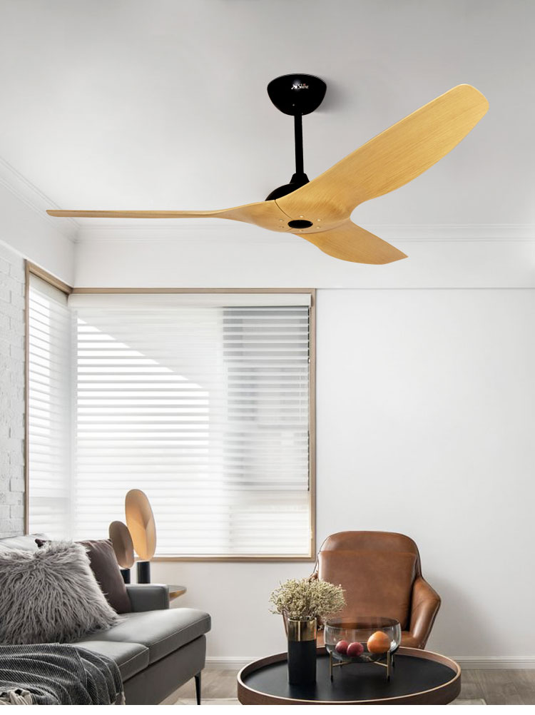 52" Plastic 5-Speed Remote Control BLDC Ceiling Fan for Home Decoration without Light