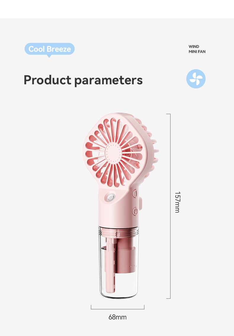 Hand Held Spray Fan Portable Mini Charging Spray Humidification Gift Handheld Small Fan