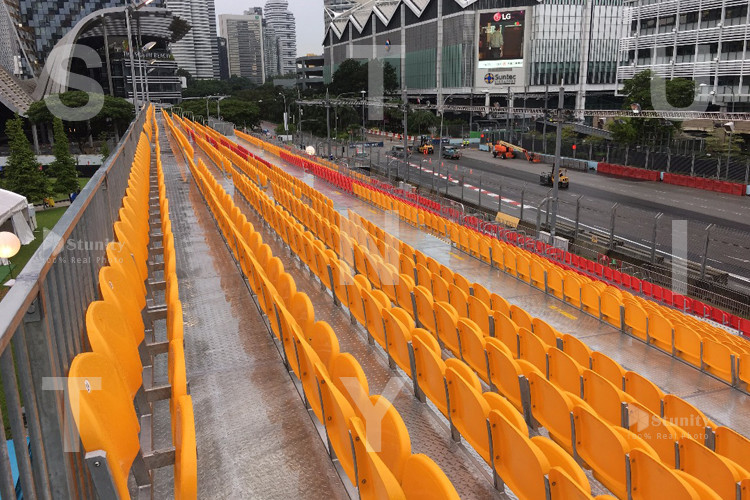 STUNITY Auto tip-up UV resistant wholesale yellow plastic stadium seats