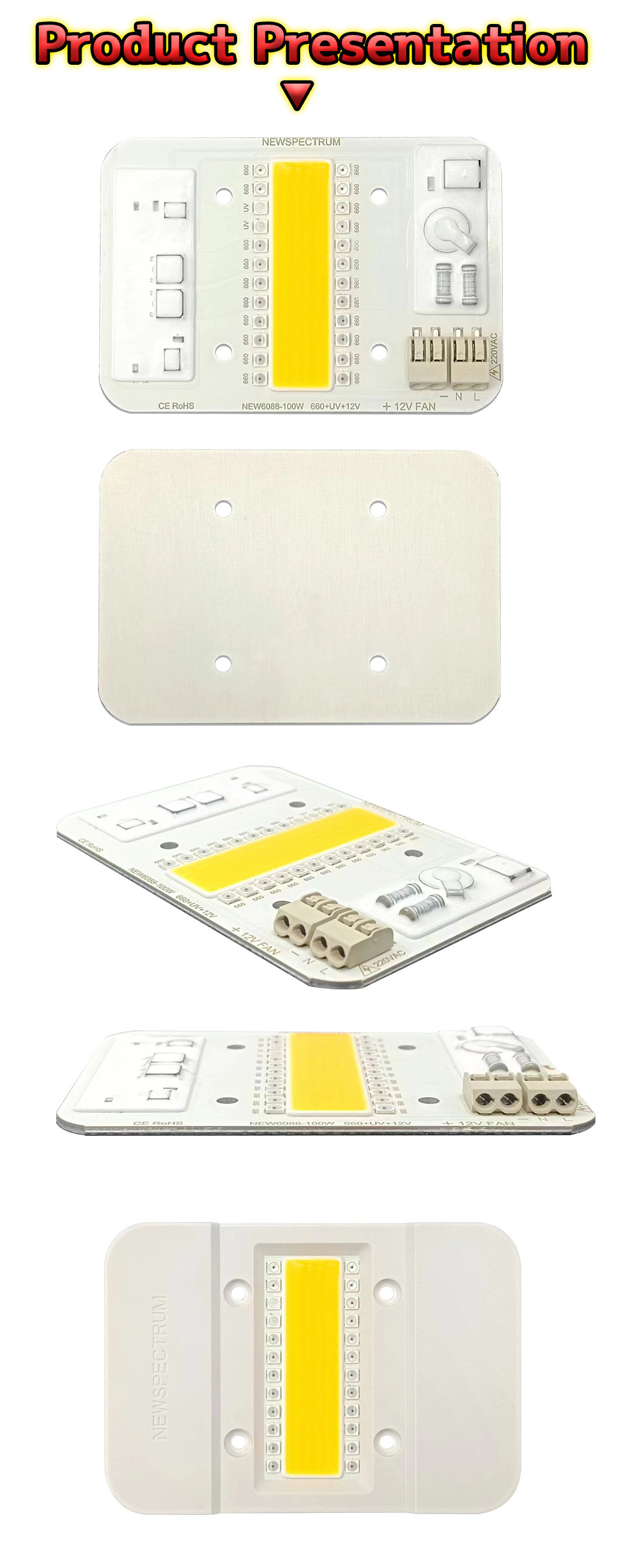 High Lumen High Power Cob LED Lamp Beads High Conductivity Aluminum