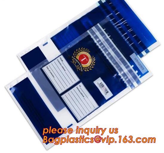 Opaque Tamper Evident Sealing Plastic Bank Money Steb Security Bag / Custom Self Adhesive Plastic Courier Bag, bagease