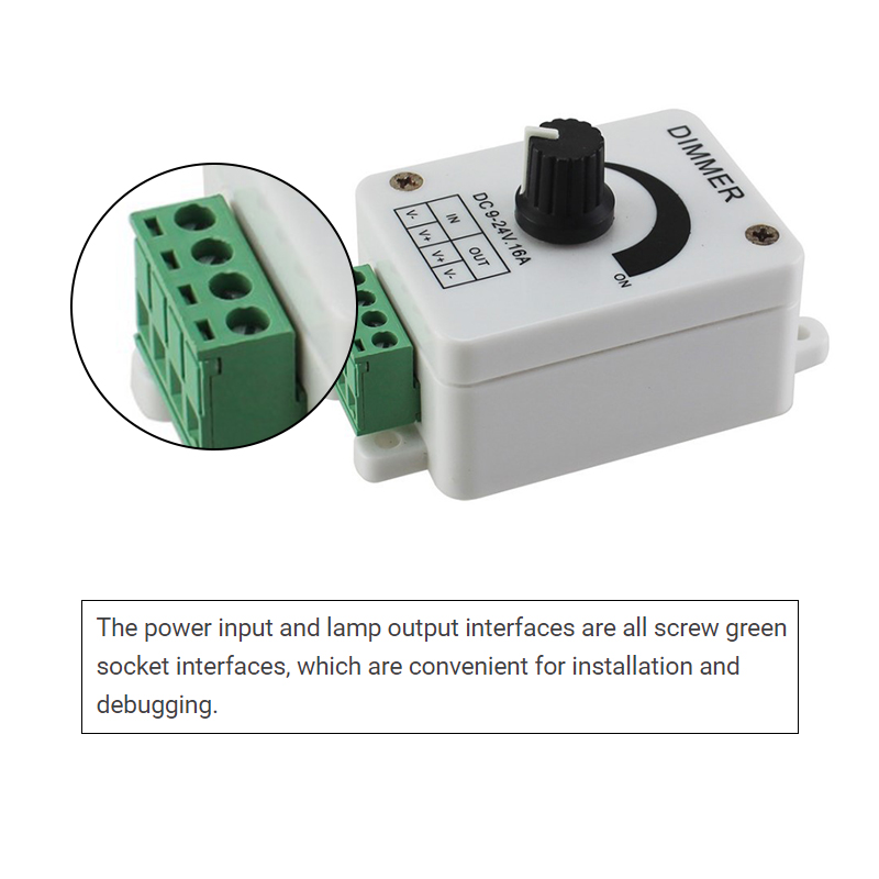 DC 12V 8A LED Controller Dimmer Switch Adjustable Brightness Single Color