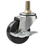 3" swivel industry rubber caster side brake, 3" caster,black rubber casters,