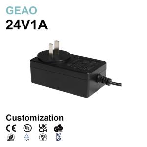 Quality CCTV 24V 1A Wall Mounted Power Adapters Safety Approval High Efficiency wholesale