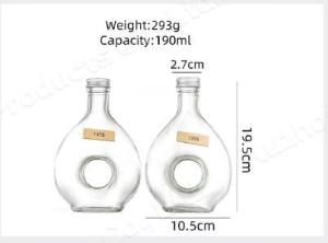 Quality 100 - 500ml Transparent Glass Bottle For Red Wine Vodka Whisky Rum wholesale