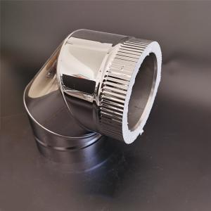 Quality Double Wall Universal Stove Chimney Pipe 90 Degree Bend With Spigot Lock wholesale