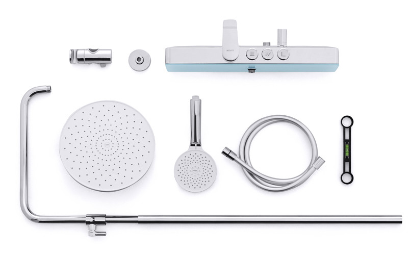 Brass Wall Mounted Rainfall Shower Head System Polished Chrome