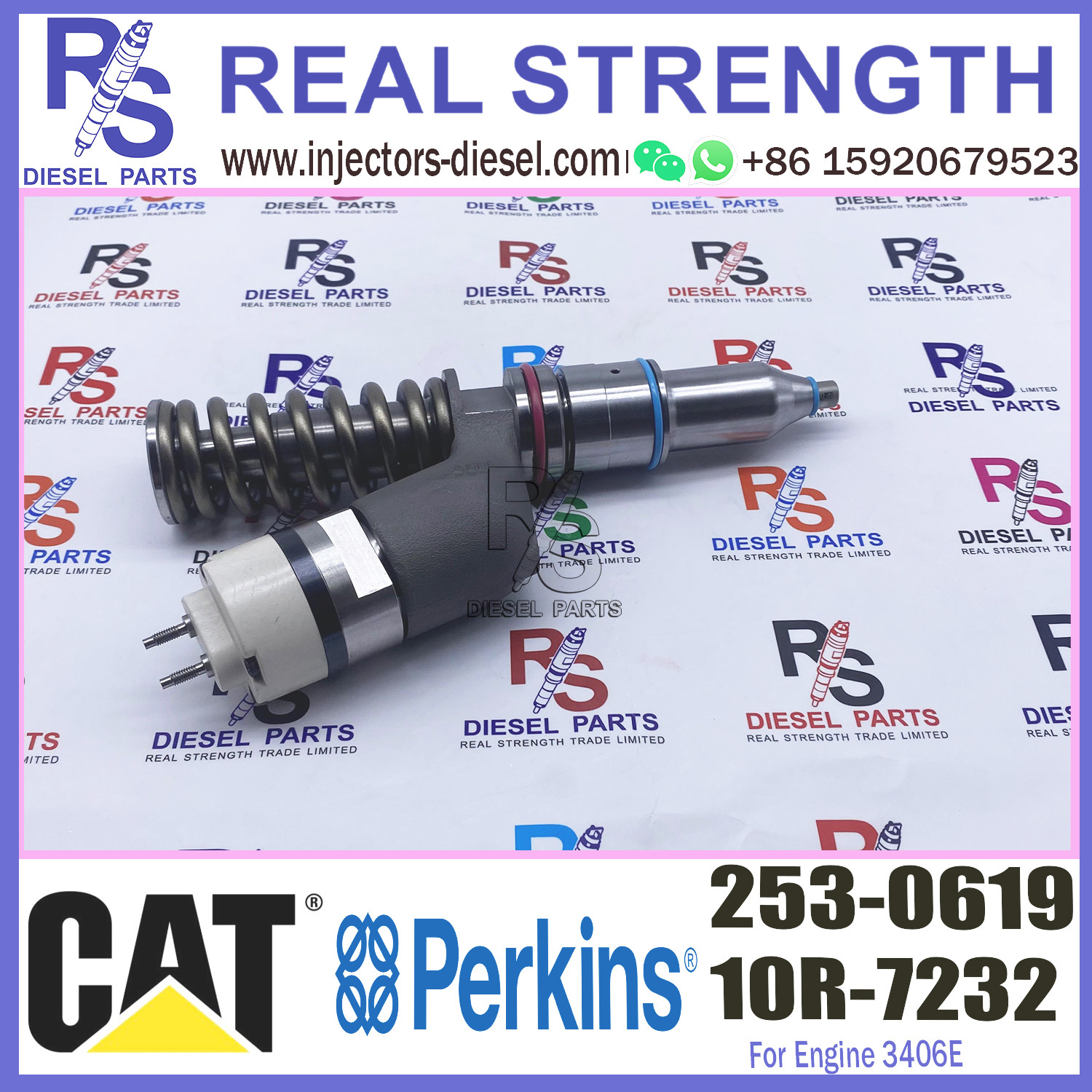 Diesel Common rail Diesel Fuel Injector 253-0619 for CAT Diesel Engine 3406E