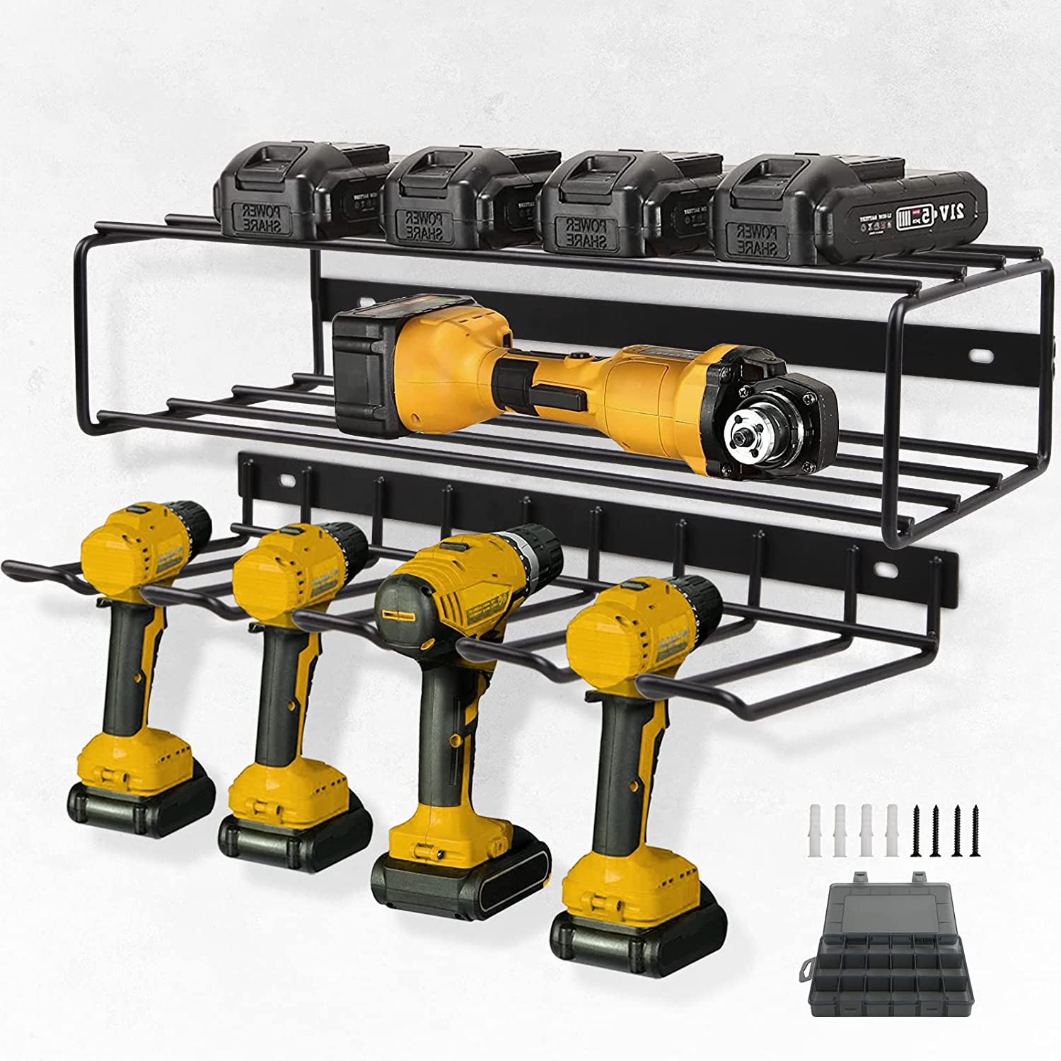 Standard 3-Layer Wall Mounted Power Tool Organizer 43*19*10cm Tool Storage Holder