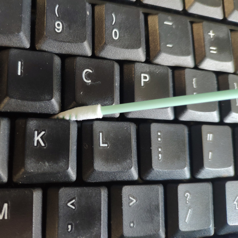 Dust Free PP Stick Cleanroom Foam Swab Spiral Pointed Head