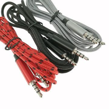 Nylon Braided 3.5MM Aluminum Alloy Shell Male To Male Audio Cable More Durable