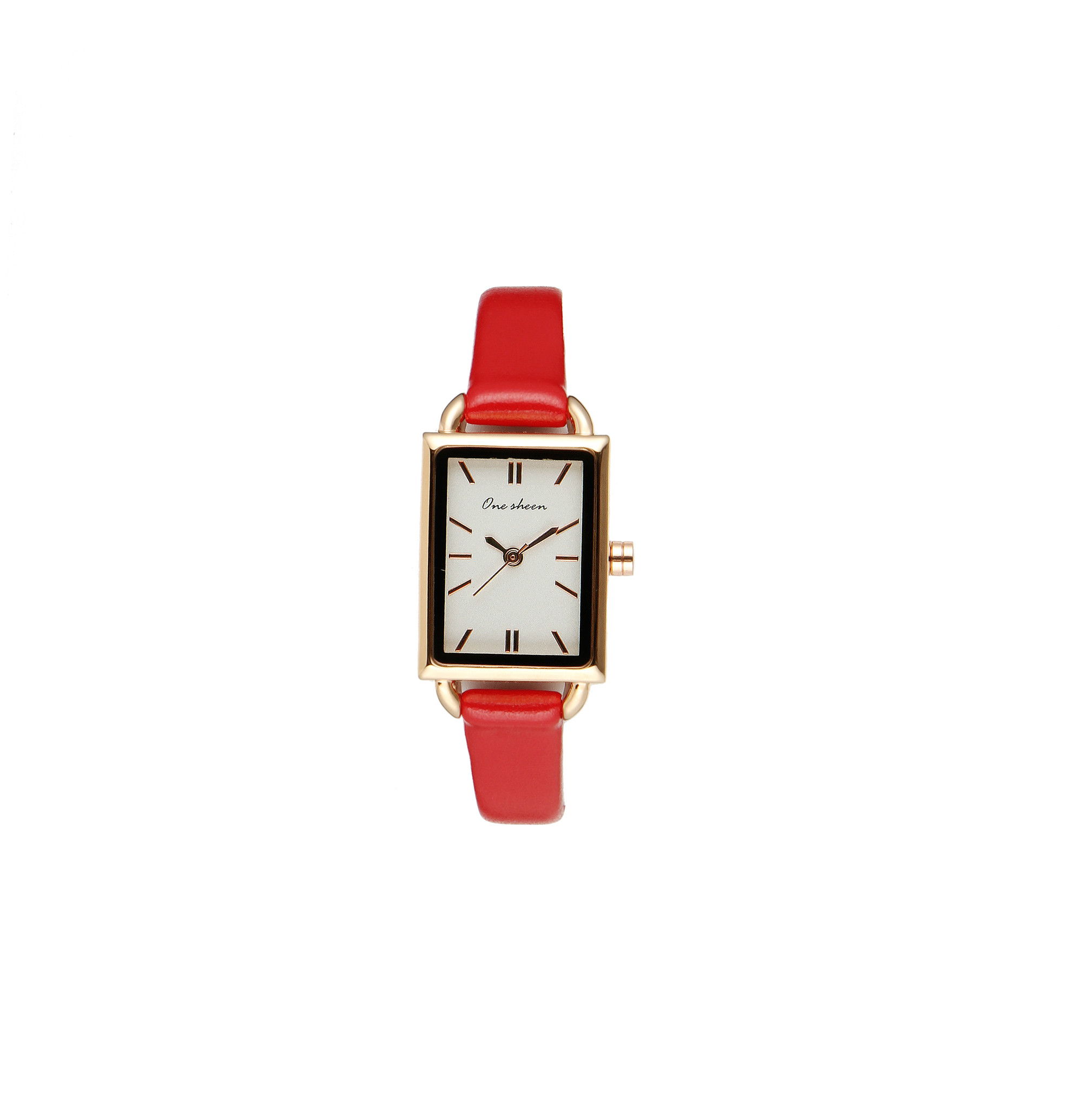 Square Quartz Leather Watch Fashionable White Waterproof Quartz Watch