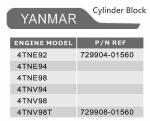 Forklift Parts Excavator Engine Parts 4D94LE Cylinder Block 729908-01560