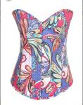 Chinese style floral bustier corset