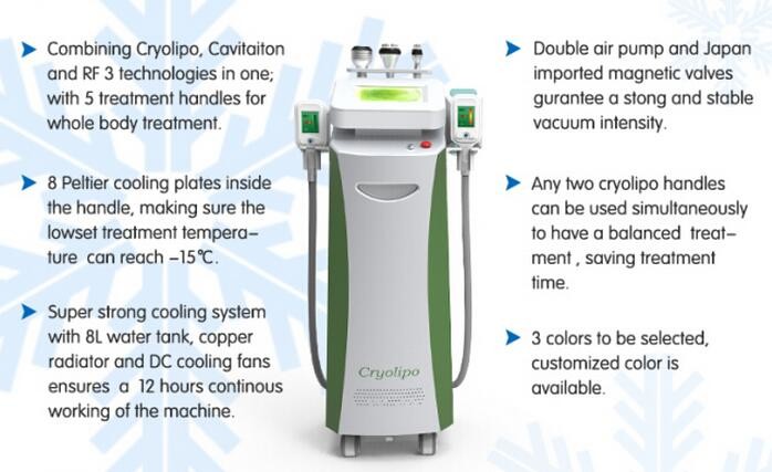 CE / FDA approved 5 treatment handles 10.4 inch screen cool tech fat freezing cryolipolysis