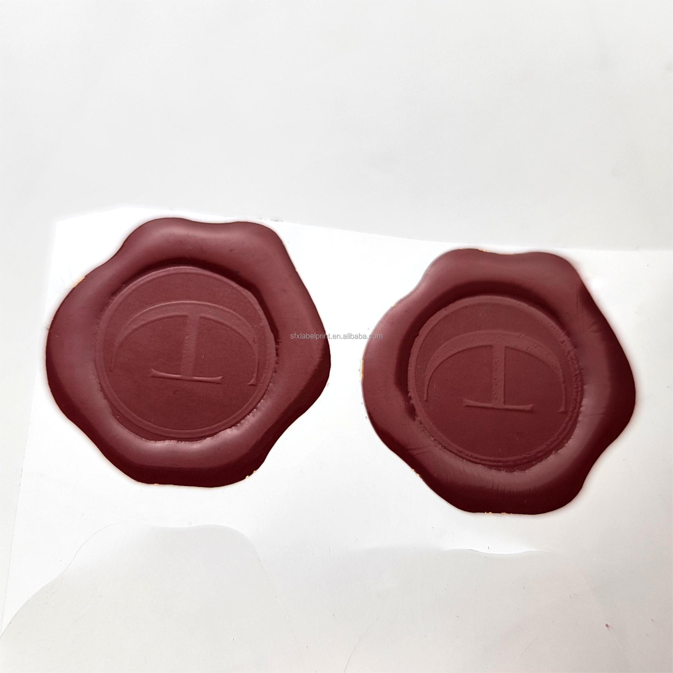 Gold Logo Epoxy Stickers Sealing Wax Seal Stickers For Envelopes