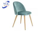 Restaurant Dining Modern Fabric Chair With Metal / Wooden Legs