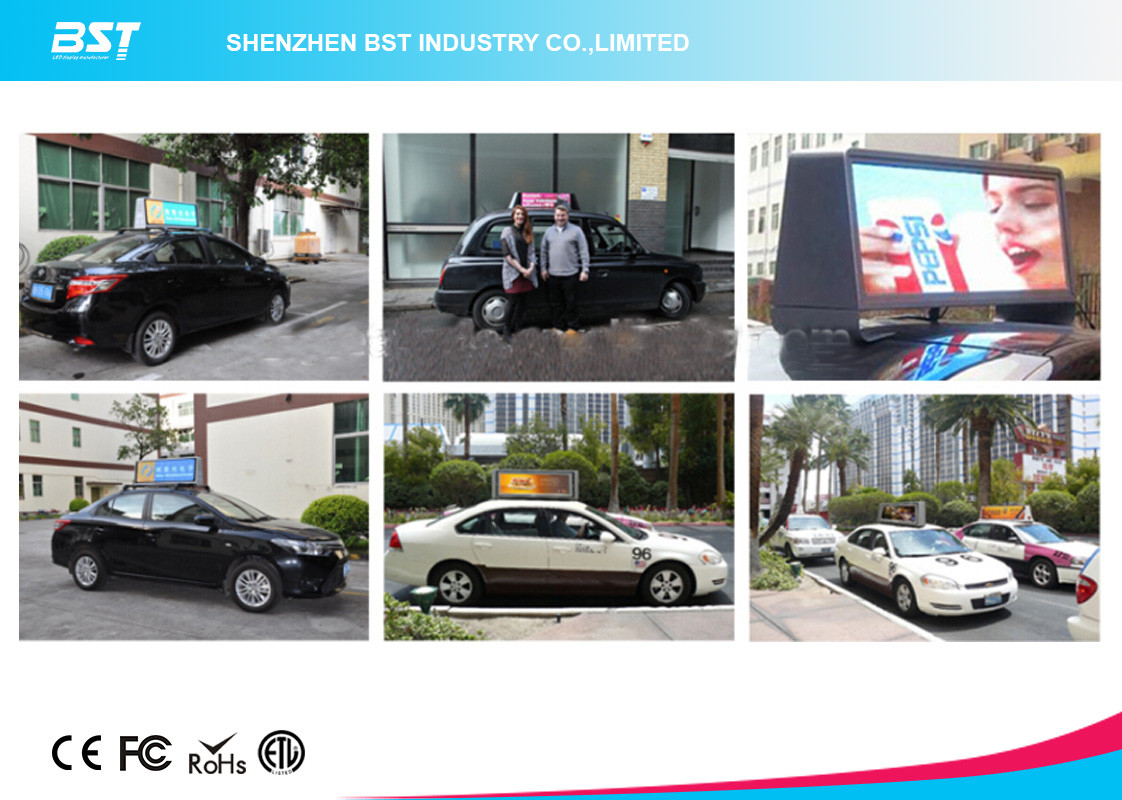 Outdoor Double Sided P5 Cab roof LED Display / Full Color Car Top Sign