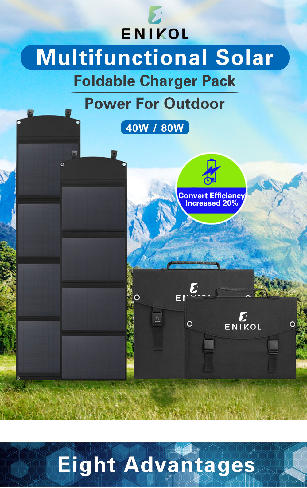 Portable Foldable Solar Panel 12V - 18V 30W - 200W Outdoor Solar Panel