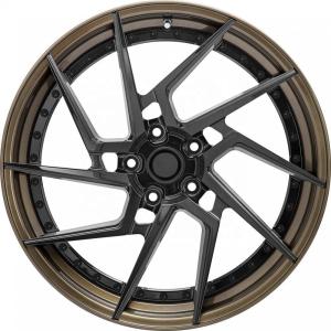 Quality 18 19 20 inch two piece aluminum car wheel brown colour brush PCD 5x114.3 forged car rims wholesale