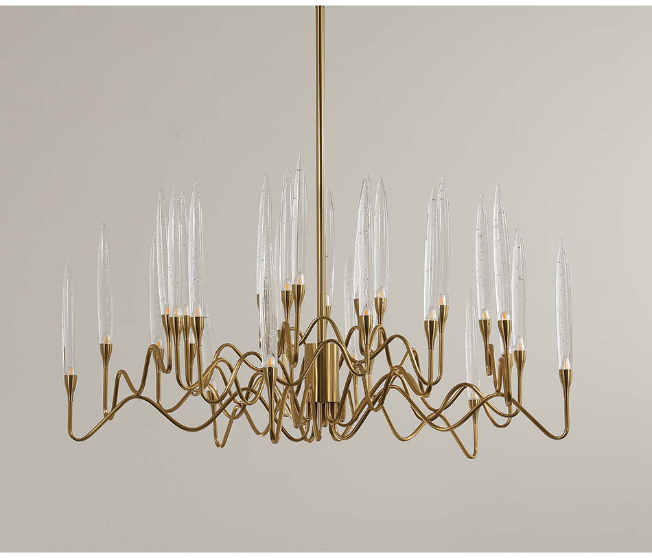 Luxury large gold chandelier Lighting Living Room Led Shop European Candle Chandelier(WH-CY-187)