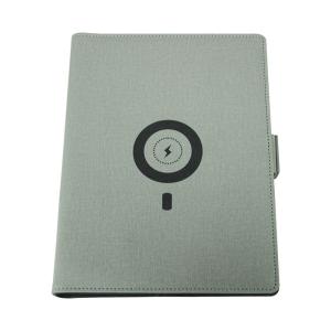 Quality Customized Print Wholesale Luxury Business Smart Hardcover Pu Leather Loose Leaf Wireless Charging Notebook wholesale
