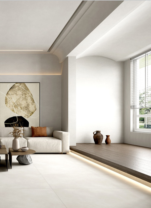 Antique Glazed Cement Look Porcelain Tile Acid - Resistant Concrete Ceramic Wall Tile