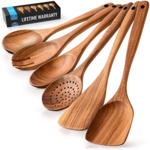 Quality Non Stick Bamboo Wooden Spatula Kitchen Cooking 6 Pieces wholesale