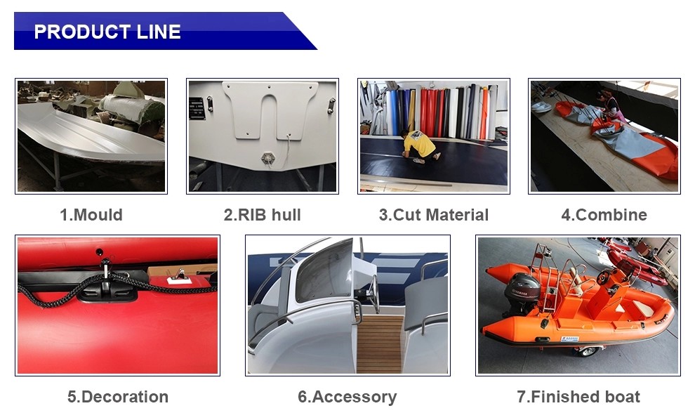14.1ft Military Pvc Fiberglass Rigid Hulled Inflatable Boat 430cm Length