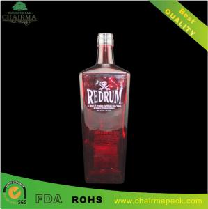 Quality Red Tapered—Shape Glass Bottle for Rum wholesale