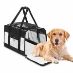 Safety Locked Zipper Airplane Dog Carrier Under Seat Pet Carrier Tote Black