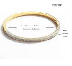 Dia 2.3in Gold Rhinestone Bracelet Luxury Wristband Embellished Bangles