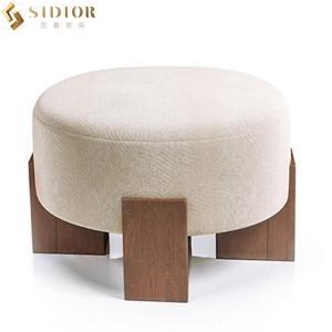 Quality Stretch Round Shape Mid Century Ottoman Footstool 60cm Length wholesale