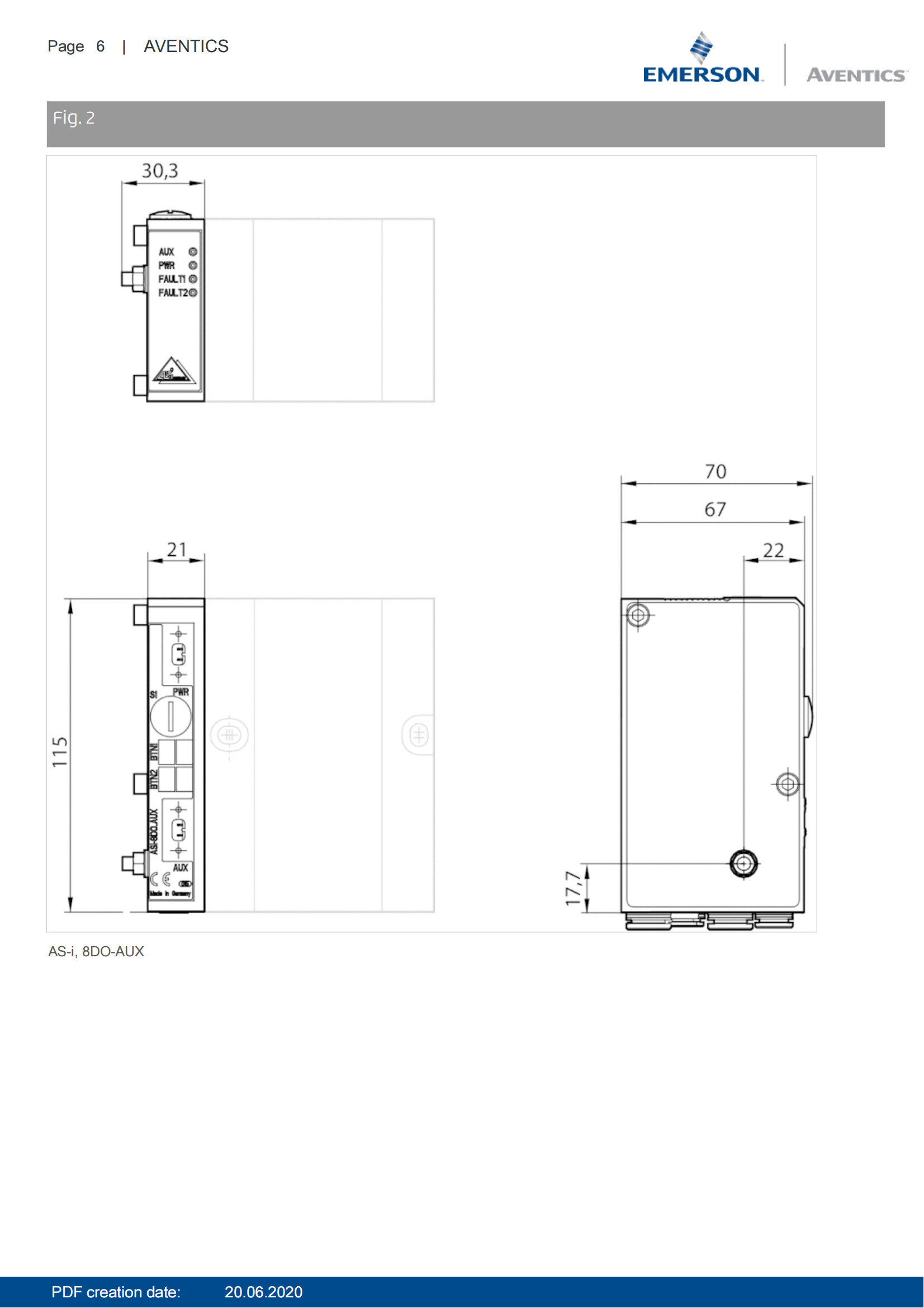 Industrial AVENTICS Series BDC Bus Couplers With Aluminum Housing IP65 Protection