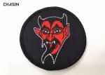 Custom Devil Logo Round Merrow border Clothing Embroidery Patches
