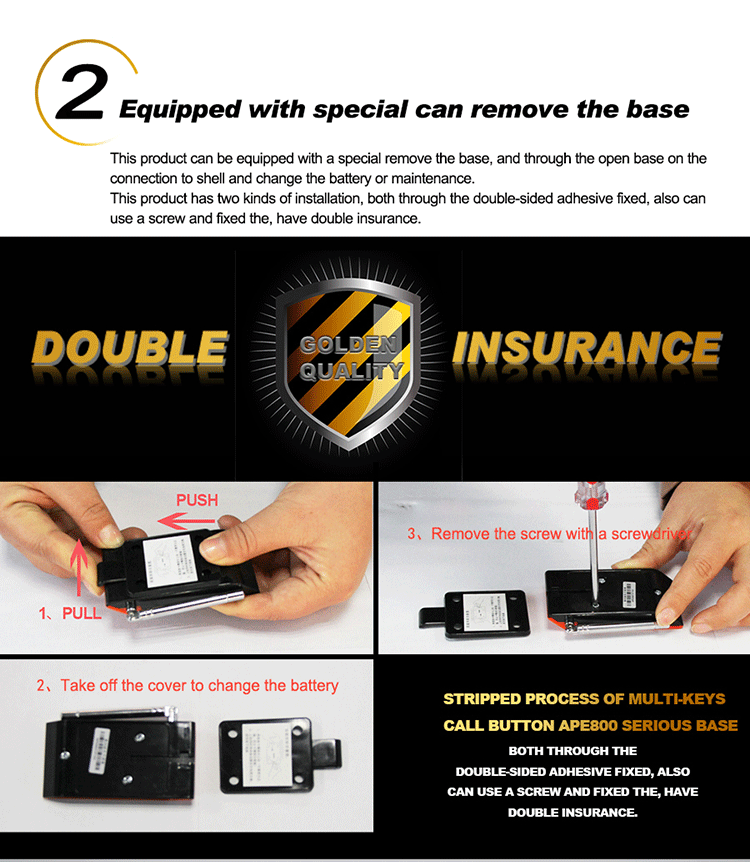 long range signal table call bell 2.5km wireless push button