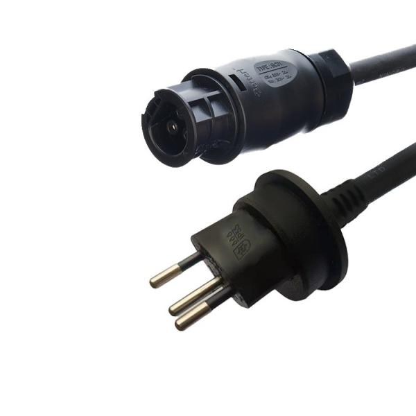 S Certified Swiss Waterproof Plug IP55 AC Power Cord with Betteri BC01 IP68