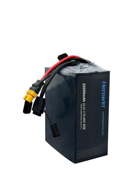 Soft Pack 25C Drones Lipo Pouch Battery Herewin 14S1P 22Ah 53.2V Uav Battery