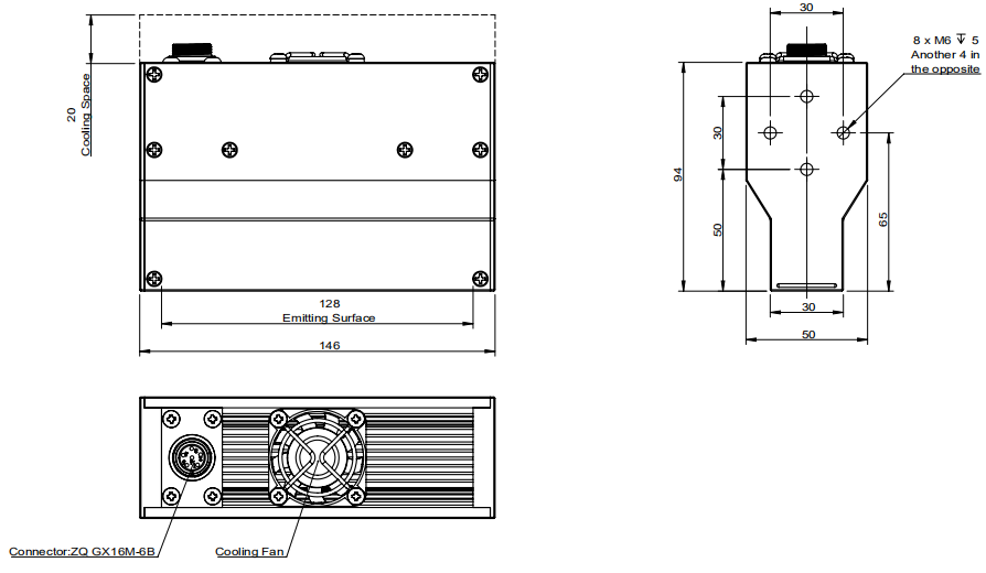 Length 146mm 1 Channel Machine Vision Led Lighting Ultra High Intensity